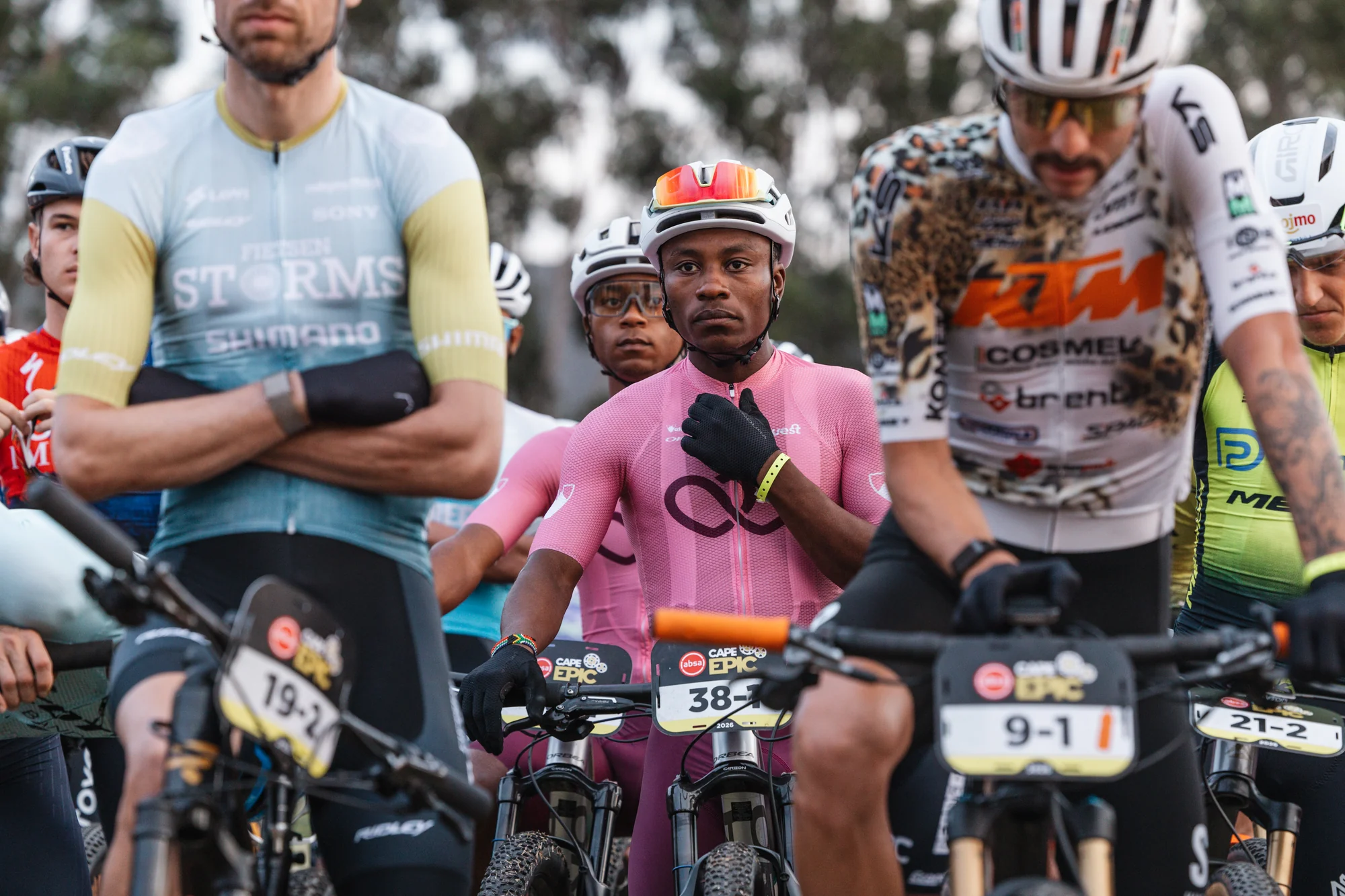 Riders gathered at the start line