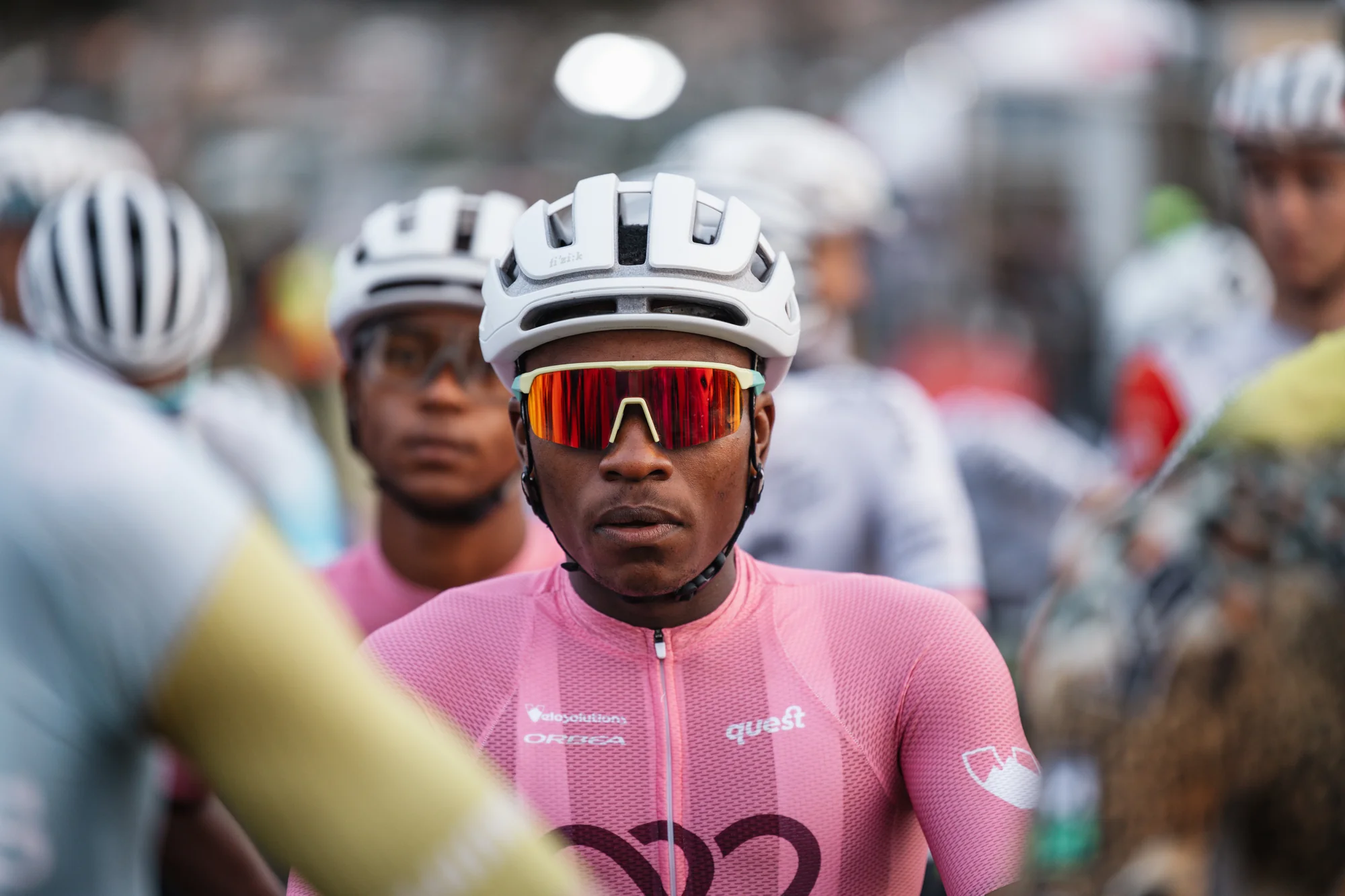 A rider in the crowd at the start