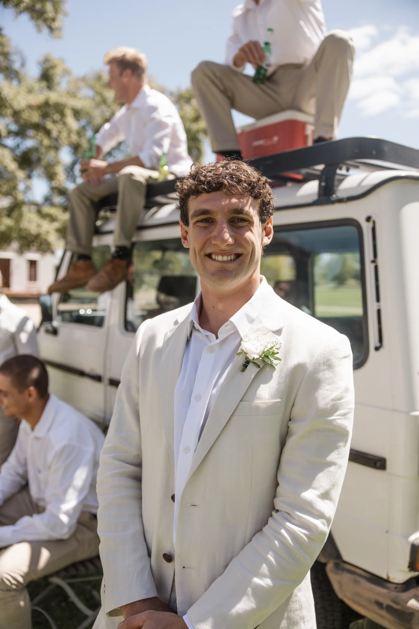 A portrait of the groom