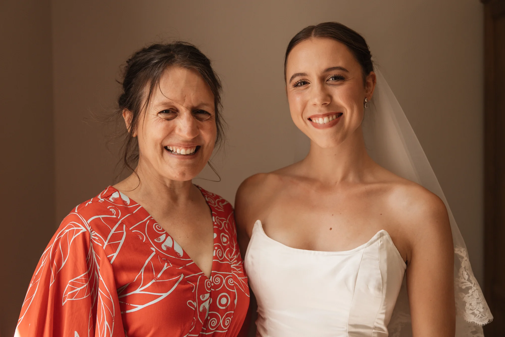 A portrait of the bride and her mother