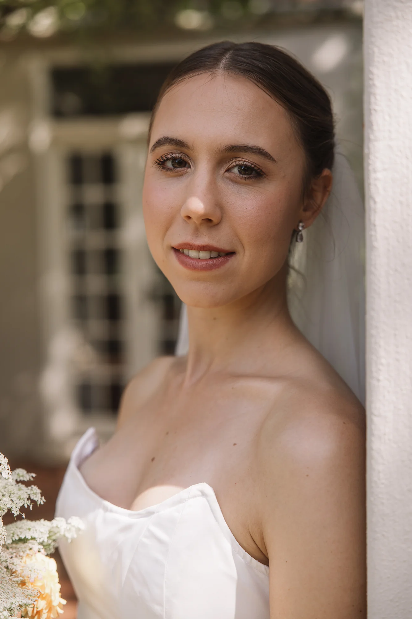 A portrait of the bride